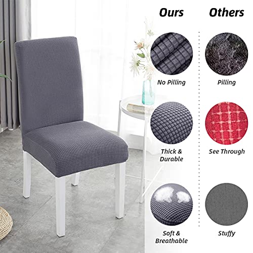 Dining Room Chair Covers, Removable Stretch Dinning Kitchen Chairs Slip Cover Parson Slipcovers for Home, Hotel, Banquet, Ceremony | Gray