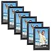 Icona Bay 4x6 Picture Frames (Black, 6 Pack), Beautifully Detailed Molding, Contemporary Picture Frame Set, Wall Mount or Table Top, Inspirations Collection