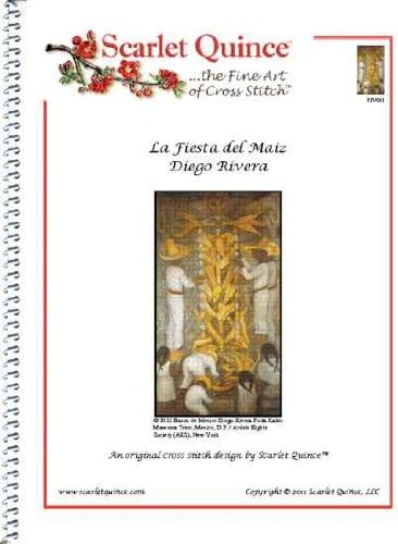 Scarlet Quince RIV001 La Fiesta del Maiz by Diego Rivera Counted Cross Stitch Chart, Regular Size Symbols
