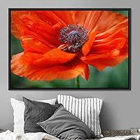 Framed Canvas Wall Art Flora Snapshot Closeup Dark Expressive Farmhouse/Country Floral Multicolor Photography Realism Single - 16x24 inches