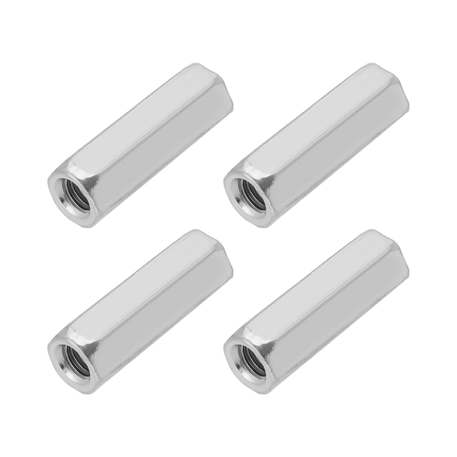 Create idea 4pcs M6 Right Thread Turnbuckle Nut 304 Stainless Steel Long Hex Coupling Nut for Home and Office Communication Equipment Silver