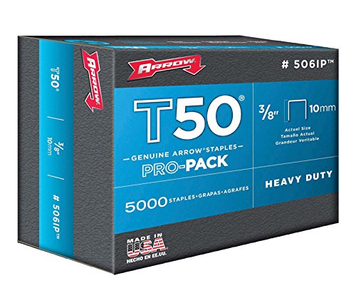 Arrow Fastener T50 506IP 3/8" Flat Crown Heavy Duty Steel Staples | Pro-Pack | 5000 Each Box