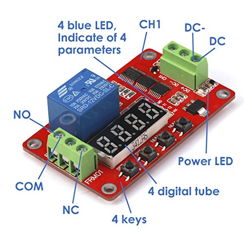 image for GERI Newer Version 12V Multifunction Relay Cycle Timer Module - Progra