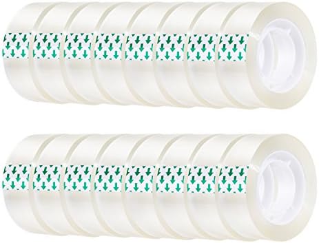 favide 16 Pack Transparent Tape Clear Tape, Each Roll 3/4 x 1200 Inches