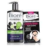 Bioré Deep Pore Charcoal Cleanser for Oily Skin (6.77oz) + One Bioré Deep Cleansing Charcoal Pore Strip for Nose