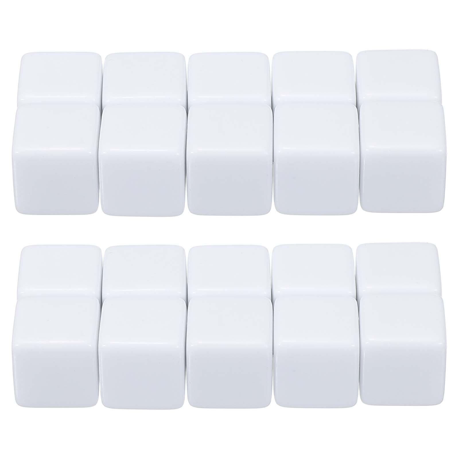 PATIKIL 16 mm Acrylic Dice Blank, 100 Pcs Standard Game Square with Smoothed Surface Six Sided for Board Games Teaching, White