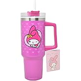 Fast Forward Sanrio Hello Kitty 40oz Stainless Steel Tumbler with Handle, Lid, & Straw (Pink Mel)