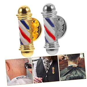 10 Pcs Barber Pole Lapel Pin Brooches - Turning Light Design For Clothes, Sweaters & Fabric (2.2x1x1cm)