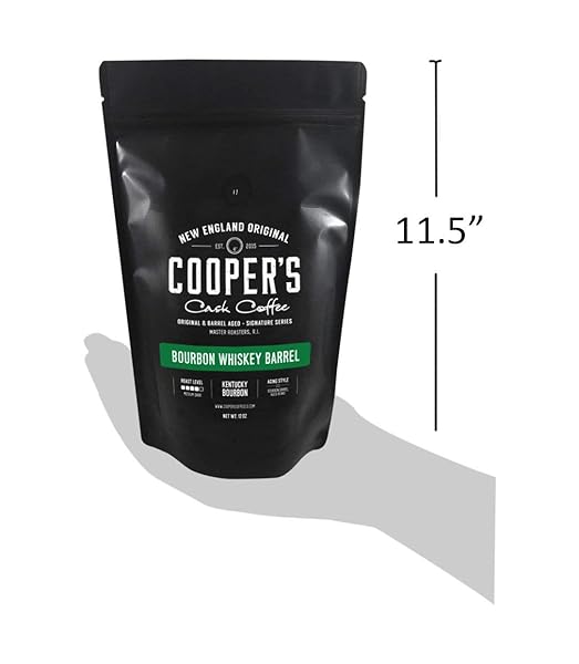 BOURBON WHISKEY BARREL AGED COFFEE BEANS, GROUND, SINGLE ORIGIN COLOMBIAN COFFEE AGED IN KENTUCKY BOURBON WHISKEY BARRELS – 12 OZ BAGS