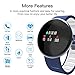 ROADTEC Smart Watches Men Women Fitness Tracker Watch Heart Rate Monitor,IP67 Waterproof Activity Tracker Calorie Pedometer Sleep Monitor Android (Blue+White)