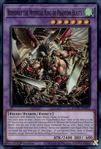 YU-GI-OH! Berfomet The Mythical King of Phantom Beasts - AGOV-EN032 - Super Rare - 1st Edition