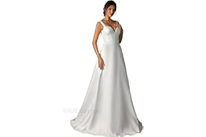 AIMEVERNAL Jacquard Bride Wedding Dress with Pocket,Elegant Royal Style Wedding Gown,Lightweight Wedding Dresses with Pearls