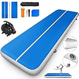 Happybuy Inflatable Gymnastics Tumbling Mat Air Tumbling Track w/Electric Pump Air Floor Mat for Home Use/Cheerleading/Beach/Park and Water (1X3M / 3.2X9.8FT)
