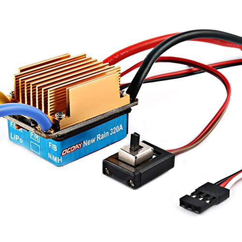 Biback 5-13V 320A OCDAY Waterproof 3S 60A Brushed Motor ESC Electronic Speed Controller For Tamiya 1/10 ESC RC Car