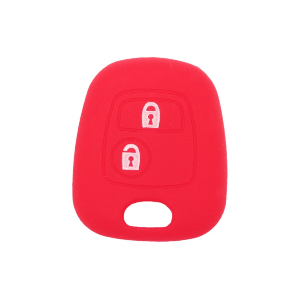 BROVACS Silicone Cover Protector Case Holder Skin Jacket Compatible with PEUGEOT CITROEN 2 Button Remote Key Fob CV9304 Red