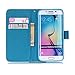 Firefish Galaxy S6 Edge Case, Kickstand Flip [Card Slots] Wallet Cover Double Layer Bumper Shell with Magnetic Closure Strap Case for Samsung Galaxy S6 Edge-Lotus