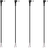 DC Power Pigtail Cable, 4-Pack 5.5mm x 2.5mm 90 Degree Right Angle DC Barrel Male Plug Jack Connector to Bare Wire Power Supply Adapter Repair Cord for CCTV Surveillance Security Camera LED Strip
