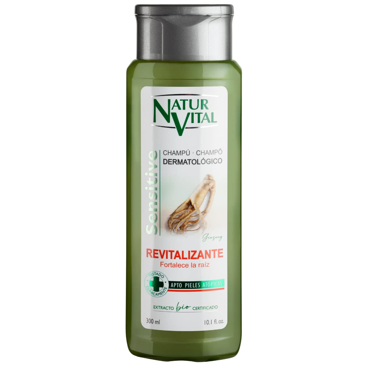 NaturVital Sensitive Revitalizing Shampoo, Paraben and Silicone-Free, Natural for Weak Hair, Atopic Skin and Sensitive Scalp, for Men and Women, 300 ml, Pack of 1