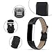 iGK Leather Replacemnt Bands Compatible for Fitbit Alta and Fitbit Alta HR, Genuine Leather Wristbands with Stainless Steel Buckle Black