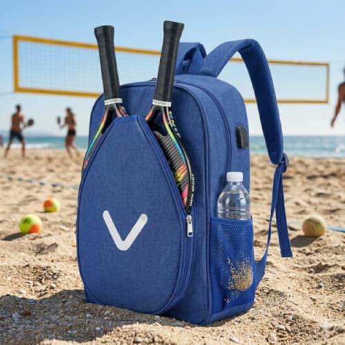 Mochila Raqueteira Bolsa Beach Tennis Tênis Squash Impermeável Esportiva Poliéster Reforçada 47x32x14cm Com Compartimentos Para Raquete Bolas E Acessórios