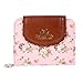 Damara Women PU Zipper Closure Flower Printed Flap Wallet,Pink