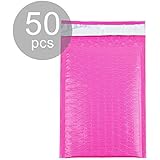 Fu Global 4x8-Inch Poly Bubble Mailer Pink Self Seal Padded Envelopes Pack of 50