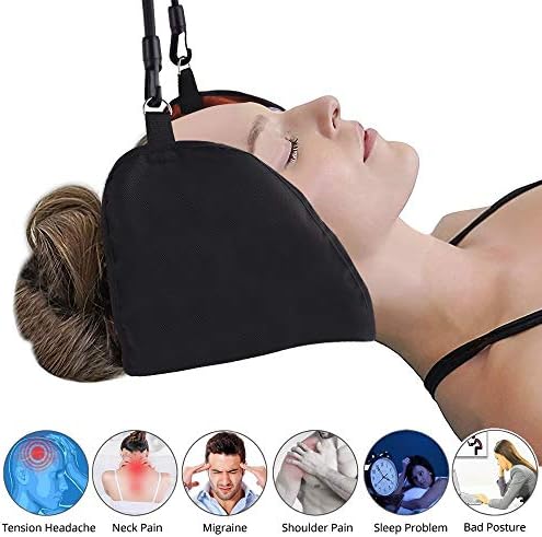 NEOHIPO Neck Relief Hammock Portable Neck Cervical Traction and Relaxation Sling Hammock Relief Head & Neck & Shoulder Pain/Stress in 10 Minutes. Easy to Use at Home & Office & School.