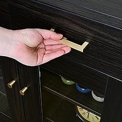 QogriSun 5-Pack Solid Brass Cabinet Handles, Gold