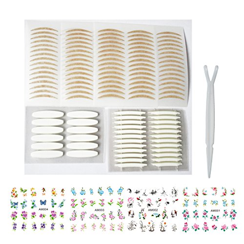 Invisible Transparent Self-adhesive Double Sided Eyelid Tape, 60 Pairs Slim + 60 Pairs Wide + 72 Pairs Slim Fiber Eyelid tape Sticker Fork (10A) - Thumbnail 7