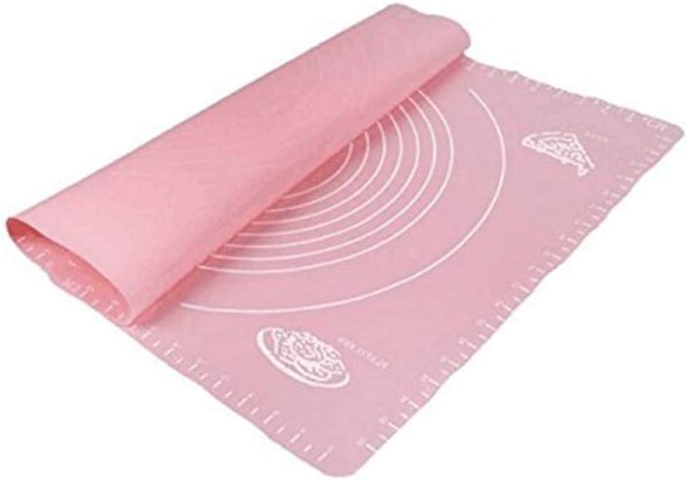 Extra Large Silicone Baking Mat for Pastry Rolling with Measurements Pastry Rolling Mat, Reusable Non-Stick Silicone Baking Mat (pink)