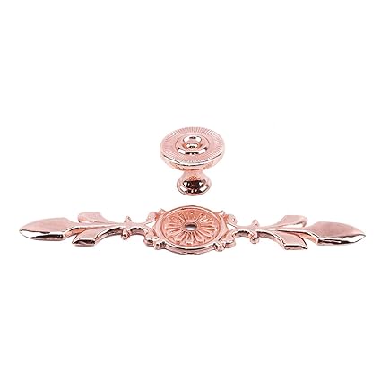 Bigsweety Rose Gold Retro Flower Cupboard Cabinet Pull Handle