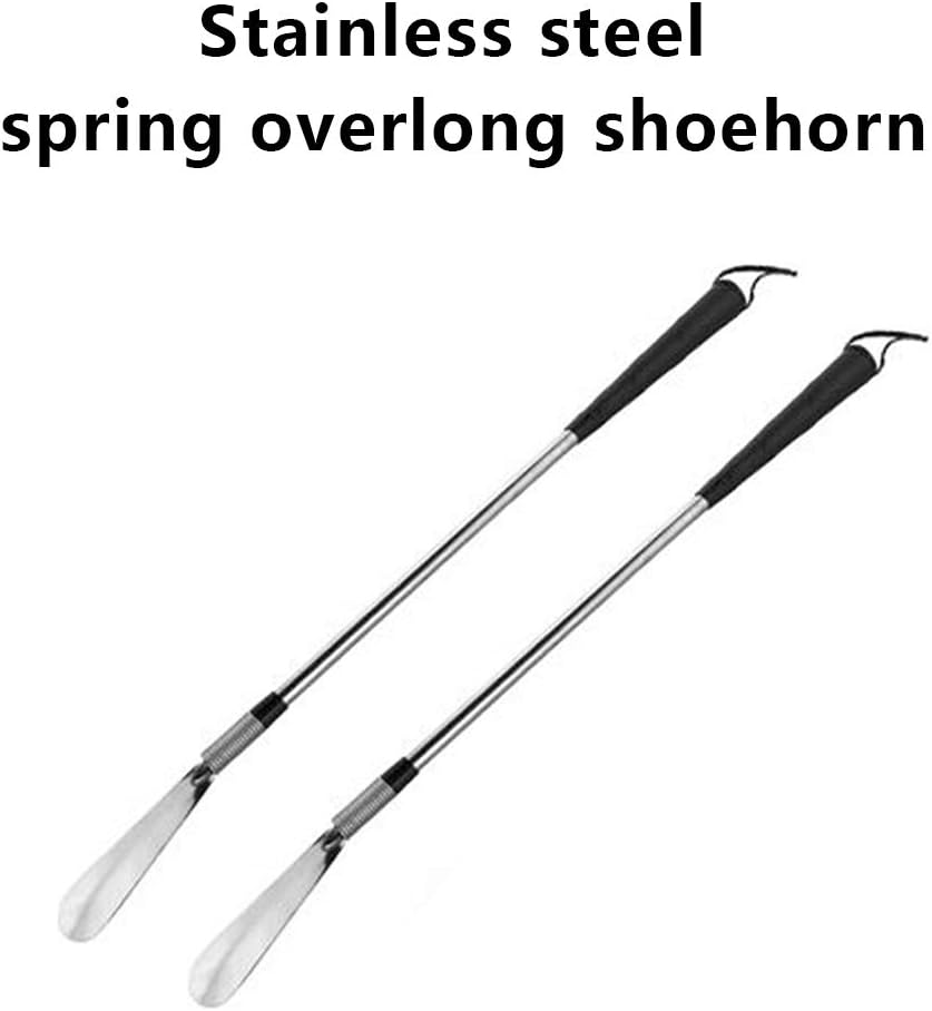 Kangwell Long Handled Shoe Horn -Stainless Steel Shoehorn for Men, Women and Kids - Adjustable Extended Reach Assist -Sock Remover for Elderly, Disabled (1): Health & Personal Care