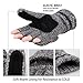 OMECHY Winter Unisex Wool Knitted Fingerless Convertible Gloves with Mitten Cover One Size,Grey