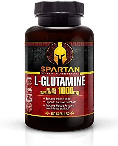 L-Glutamine Capsules 1000mg 180 Capsules Superior L-Glutamine Supplement for Optimum Muscle Recovery