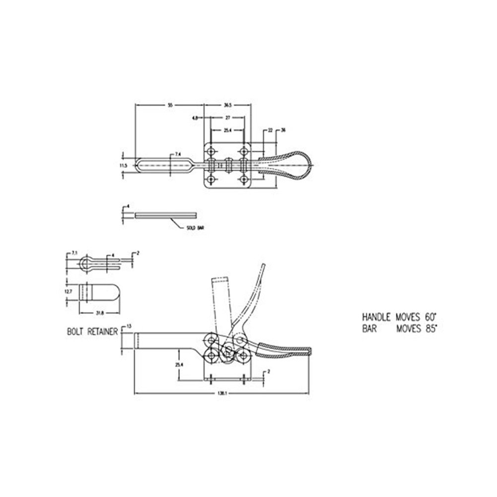 E-TING Hand Tool Toggle Clamp 201B Antislip Red Horizontal Clamp 201-B Quick Release Tool