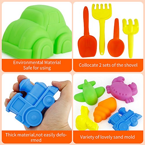 image for JoyGrow 17 PCS Beach Sand Toys17 PCS Beach Sand Toys Set with Bucket,S