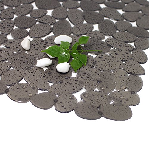 Quable Sink Drainer Mat,Kitchen Sink Mat Protector PVC Protects Glass Pebble Brown (3 PACK)