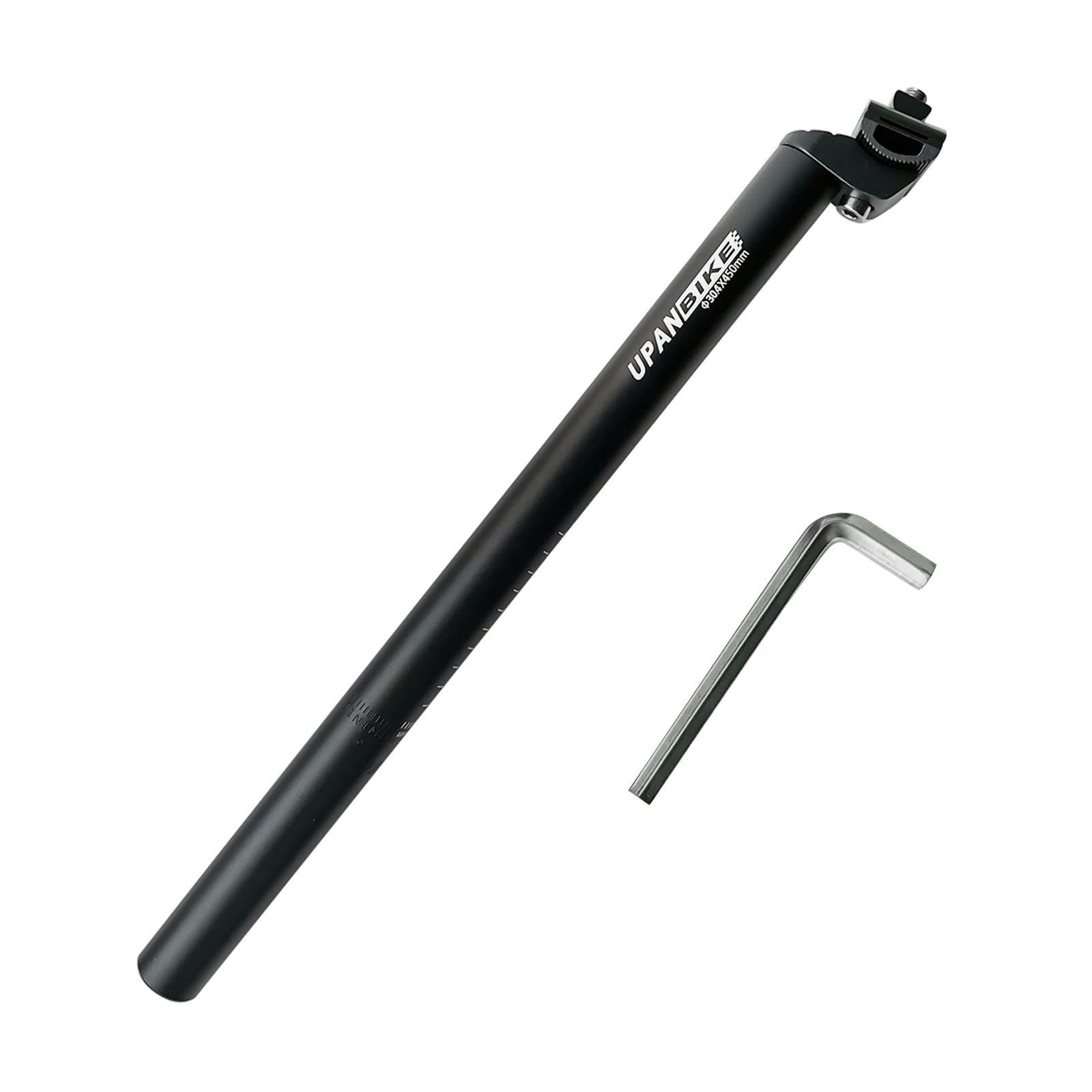 UPANBIKE Extra Long 17.7inch (450mm) Bike Bicycle Alluminium Alloy Seat Post with Micro Adjust Clamp (φ 30.4mm)