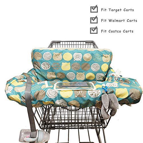 Shopping Cart Covers for Baby, Large High Chair Cover with Cell Phone Holder for Toddler boy Girl, Grocery Cart Cover, Padded(Polka Cute)