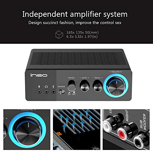 ineo Wooden 2.1 Gaming/PC Speakers with Subwoofers and Individual Control Box (W403) - Thumbnail 3