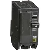 Schneider Electric - Square D, Miniature Circuit Breaker, QO, 40A, 2 Pole, 120/240VAC, 10kA, Plug-in Mounting Connection, HAC