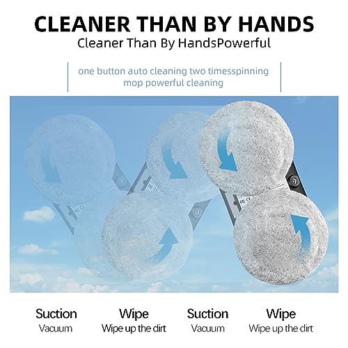 5600pa Robot Window Cleaner with Automatic Spray Jet, 3 Cleaning Modes, Automatic Glass Cleaner, Intelligent Edge Detection, Remote Control, 10 Microfibre Cloths