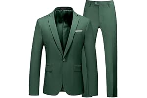SHUZHXLZANGY Mens Suits Regular Fit 2 Piece Suit Men One Button Blazer Pants Suit for Men Wedding Business Formal Suit