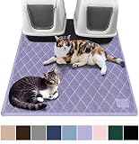Gorilla Grip Original Premium Durable Multiple Cat Litter Mat, 47x35, XL Jumbo, No Phthalate, Water Resistant, Traps Litter from Box and Cats, Scatter Control, Mats Soft on Kitty Paws, Purple