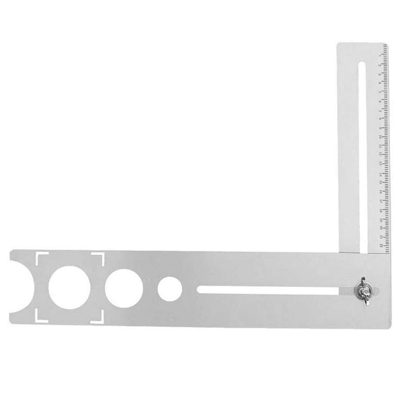 YUMILI Tile Angle Measuring Ruler, 400 mm Tile Hole Locator Precise Measurement Portable Universal Marble Punch Tool Made of Stainless Steel for Precise Positioning of Ceramic, Marble, Wood