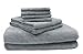 NaturCute Luxury 9-Piece Cotton Bath Sheets Set - Two Bath Towels, Two Hand Towels, Four Washcloths, One Bathroom Mat (Gray)