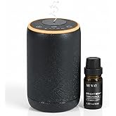 Brightscape Waterless Essential Oil Diffuser for Home & Car – Rechargeable Nebulizing Aromatherapy Air Freshener – Portable Cordless Battery Scent Oil Machine for Hotel Fragrance (0.33 fl oz included)