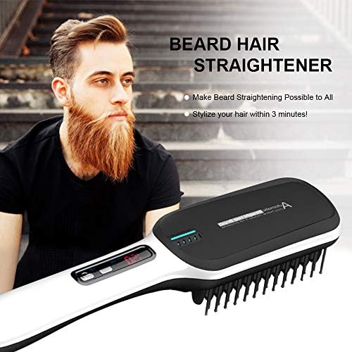 Beard Straightener,Beard Straightener Heat Brush,Hair Straightening Brush for Men and Women Electrical Heated Irons,Auto Temperature Lock,Anti Scald Auto,For Home and Travel