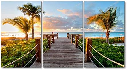 50x70cm X3枚 アートパネル 完成品 カリブ海のビーチタークス カイコス諸島の日没 モダン 特大 写真 アートフレーム 絵画 壁飾り キャンバス絵画 パネル装飾画 木枠付きの完成品 Flavourmerch Com