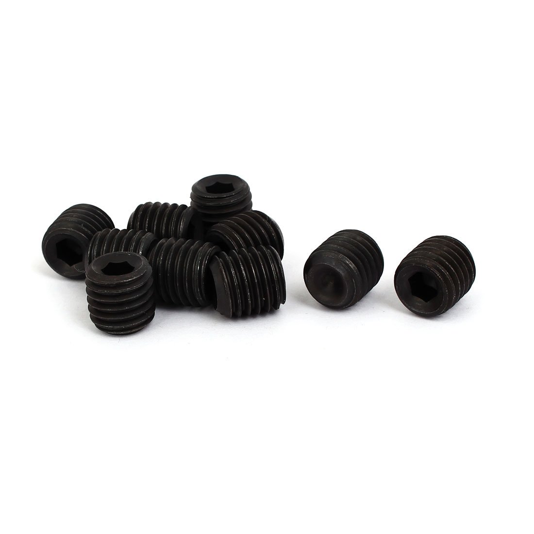 Sourcingmap M14 Dia 10.9 Grade 14mm Long Cup Point Head Hex Socket Grub Screw DIN916 10pcs